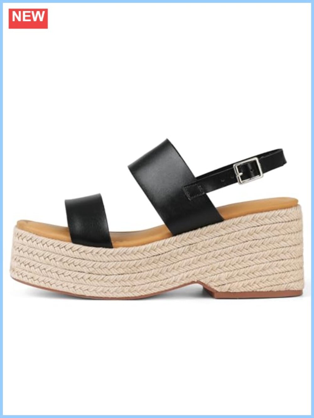 Platform Wedge Espadrille Sandals Open Toe Ankle Strap Straw Raffia Woven